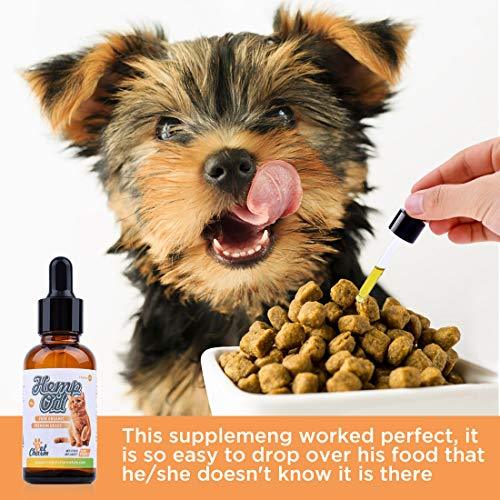 Pet Hemp Oil for Dogs Cats, Natural Organic Hemp Oil for Arthritis Pain Relief,Separation Anxiety,Supports Hip & Joint Health,Calming Relief and Better Sleep - Easily Apply to Treats (500mg)