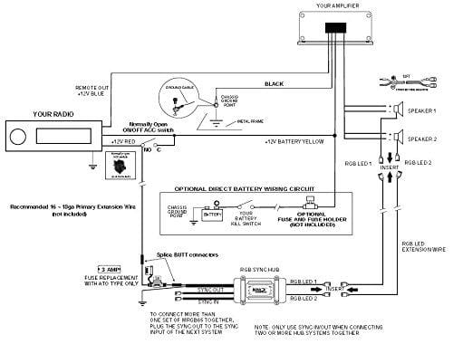 BOSS Audio MRGB65 200 Watt (Per Pair), 6.5 Inch, Full Range, 2 Way Marine Speakers, (Sold in Pairs) Multi Color LED Illumination with Wireless Radio Frequency Remote