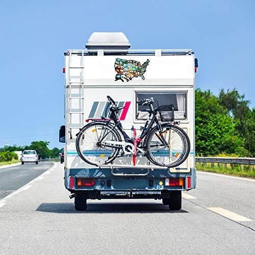 SEE MANY PLACES .com RV State Stickers United States Travel Camper Map RV Decals for Window, Door, or Wall ~ Includes 50 State Decal Stickers with Scenic Illustrations