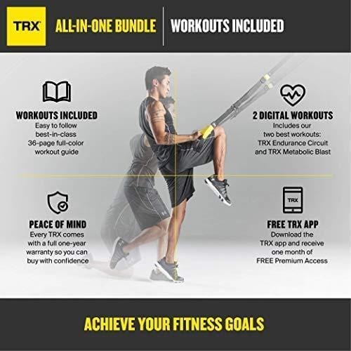 TRX All In One Home Gym Bundle: Includes All-In-One Suspension Trainer, Indoor & Outdoor Anchors, TRX XMount Wall Anchor, 4 Exercise Bands & Shaker Bottle