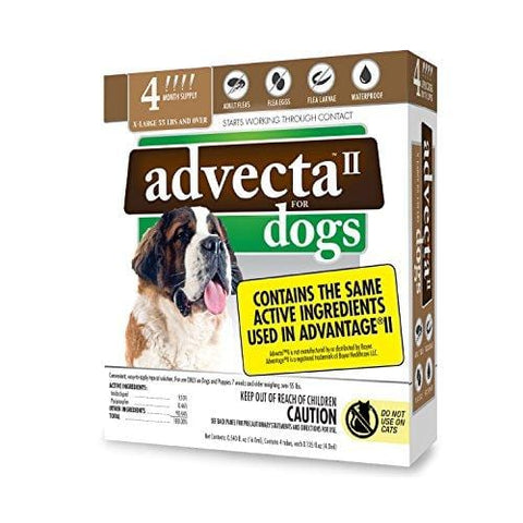 Advecta II Flea Treatment - Flea and Lice Prevention for Dogs, 4 Month Supply