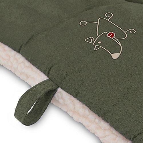 Best Pet Supplies Machine Washable Dog Crate Mat - Double-Sided Kennel Pad-Olive Green, Large