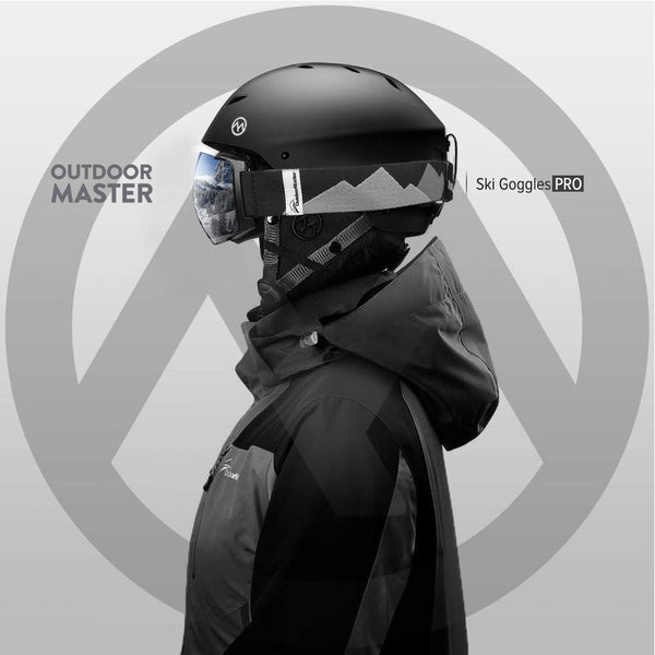 OutdoorMaster Ski Goggles PRO - Frameless, Interchangeable Lens 100% UV400 Protection Snow Goggles for Men & Women (VLT 10% Grey Lens Free Protective Case)