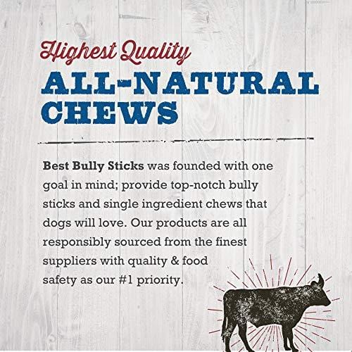 Best Bully Sticks Prime Thick-Cut Cow Ear Dog Chews (12 Pack) Sourced from All Natural, Free Range Grass Fed Cattle with No Hormones, Additives or Chemicals - Hand-Inspected and USDA/FDA Approved