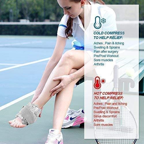 NEWGO®Foot & Ankle Ice Pack Wrap Reusable Ankle Brace with Gel Bead, Soft Ice Pack for Injuries, Pain Relief, Swollen Foot (10" x 6") - 1 Pack