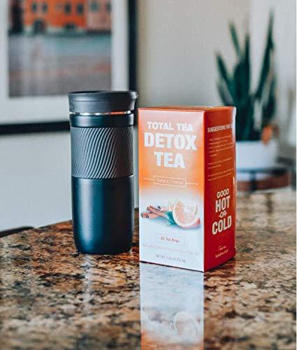 Total Tea Gentle Detox Tea. Caffeine Free - Keto Diet - Gluten Free Herbal Tea Cleanse Supplement with Senna - Liver Detox Cleanse for Weight Loss - Colon Cleanse Sleep Tea Paleo - 25 Sealed Teabags