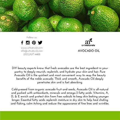 ArtNaturals USDA Organic Avocado Oil - (16 Fl Oz / 473ml) - Massage Oil & Moisturizer - 100% Pure Expeller Pressed and Hexane Free- for Hair, and Skin - Treatment for Age Spots Dry Skin and Scars