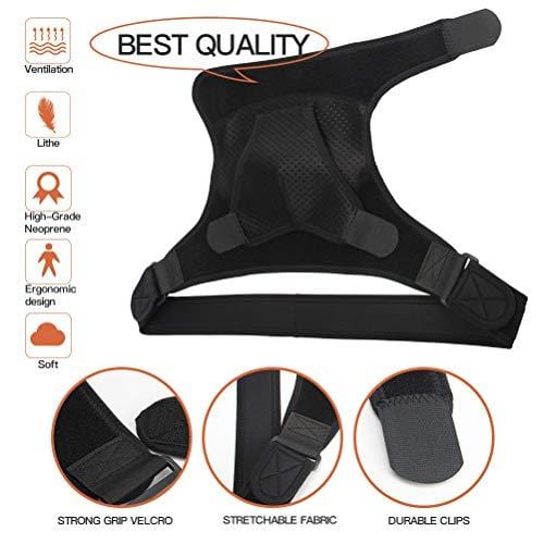 Shoulder Brace for Women Men, Rotator Cuff Support Adjustable Belt & Pressure Pad Shoulder Compression Sleeve for Shoulder Impingement Syndrome, Pain Relief, Tendonitis, Arthritis, Injury Prevention
