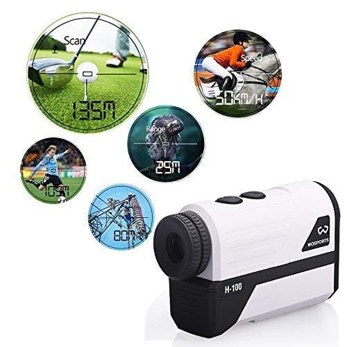 WOSPORTS Golf Rangefinder, 650 Yards Laser Distance Finder with Slope, Flag-Lock with Vibration Distance/Speed/Angle Measurement, Upgraded Battery Cover
