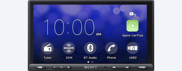 Sony XAV-AX5000 Compatible with CarPlay & Android Auto Receiver + Rear View Camera & Steering Wheel Interface