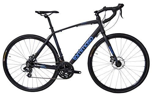 Tommaso Siena - Shimano Tourney Gravel Adventure Bike with Disc Brakes, Extra Wide Tires, Perfect for Road Or Dirt Touring, Matte Black - Medium