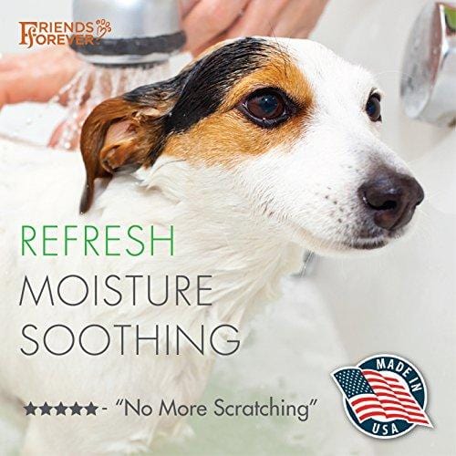 Friends Forever Natural Dog Shampoo for Dry Itchy Skin - Oatmeal Aloe Vera Pet Shampoo for Dog Wash with Flaxseed, Tea Tree and Lavender Oil