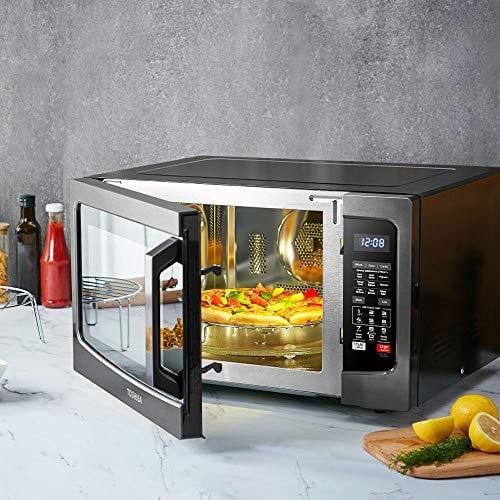 Toshiba EC042A5C-BS Microwave Oven with Convection Function Smart Sensor and LED Lighting, 1.5 Cu.ft, Black Stainless