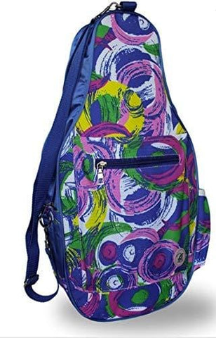 Pickleball Marketplace Ladies Printed Pickleball Sling Bag - Multi-Color Design -"Poppy" - New | Designed for Pickleball