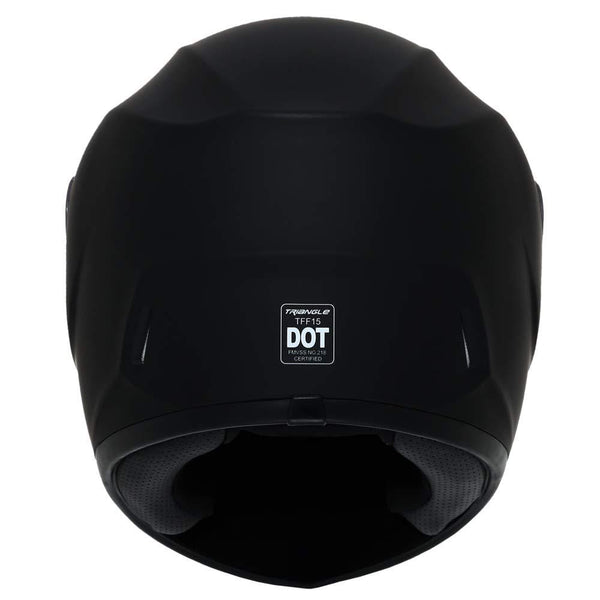 Triangle Matte Black Full Face Lightweight, Aerodynamic, Comfortable Street Bike Motorcycle Helmet Unisex Adult DOT Approved (Large, Matte Black) ...