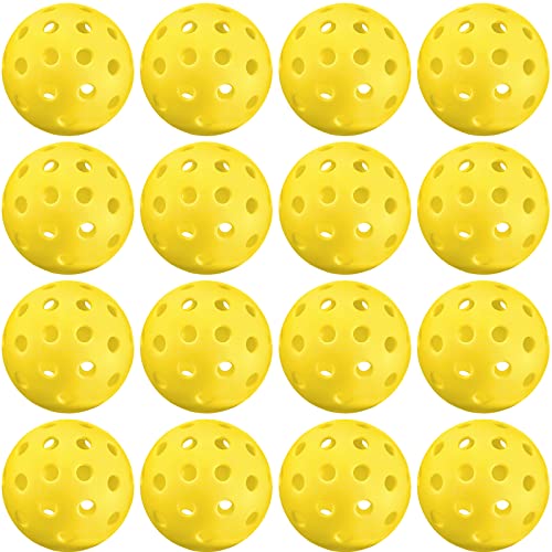 16 Pack Outdoor Pickleballs Balls, Vobab Pickleballs Approved by USAPA for Sanctioned Tournament Play, 40 Holes Designed for Outdoor Courts to Maintain Sufficient Elasticity and Durable