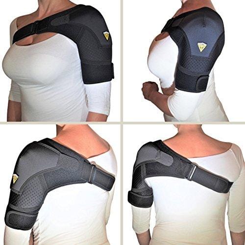 Shoulder Brace for Women & Men by FIGHTECH® | Support for Torn Rotator Cuff & Other Shoulder Injuries (Black, Large/X-Large)