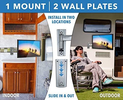 Mount-It! RV TV Mount, Lockable Full Motion TV Wall Mount Designed Specifically for RV or Mobile Home Use Single Arm Tilting and Swiveling 42 Inches Max, 33 Lb Load Capacity, up to VESA 200 Compatible