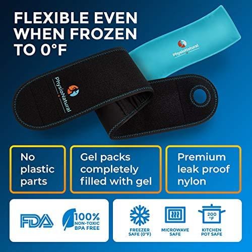 Wrist Ice Pack Wrap - Hot & Cold Therapy for Instant Pain Relief of Carpal Tunnel, Tendonitis, Injuries, Swelling, Rheumatoid Arthritis, Bruises & Sprains - Hand Support Brace with Reusable Gel Packs