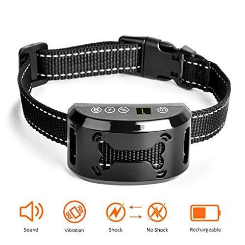 Tebaba Dog Bark Collar - No Bark Collar - Stop Barking with Beep/Vibration/Harmless Shock, Rechargeable and Waterproof Humane No Bark Control for Small Medium and Large Dog