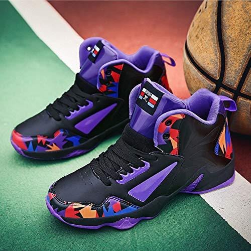 No.66 TOWN Women's Shock Absorption Running Shoes Sneaker,Basketball Shoes Size 7 Black Purple