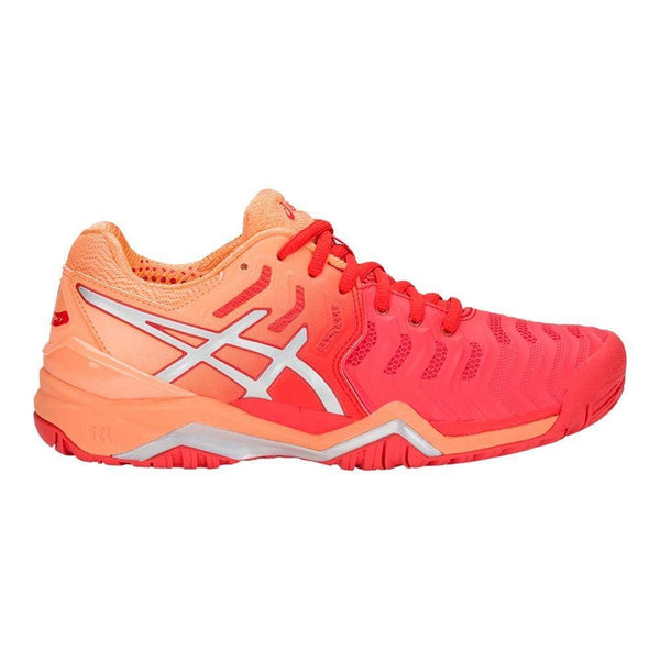 ASICS Womens Gel-Resolution 7 Tennis Shoe, Red Alert/Silver, Size 7 [product _type] ASICS - Ultra Pickleball - The Pickleball Paddle MegaStore