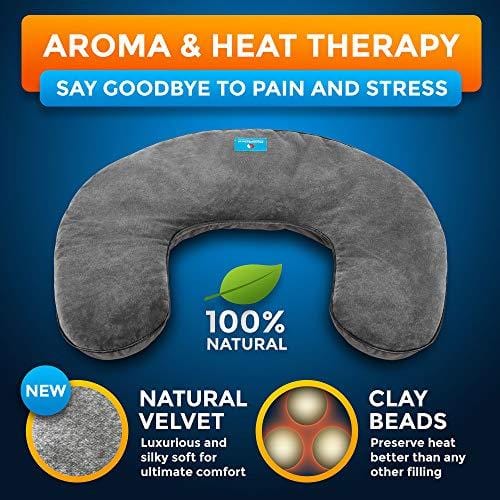 Neck and Shoulder Pain Relief Heating Wrap - Natural Moist Heat Therapeutic Pillow with Herbal Aromatherapy - Instant Relief for Tension and Stress, Migraines, Headaches, Muscle Pain, Stiffness