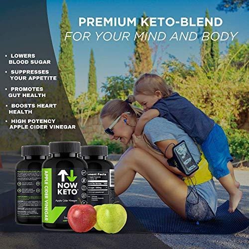 NOW KETO® Apple Cider Vinegar Capsules | Natural Appetite Suppressant | Promotes Digestive Health | Supports Healthy Weight Loss | Helps Blood Sugar | Maintains Low Blood Pressure
