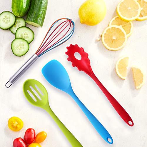 Kitchen Utensil Set Cooking Utensils, 10pcs Silicone Non-stick, High Heat Resistant Set, Turner Tong Spatula Spoon Tools for Cooking, Baking, Serving, Gift for Parents Family