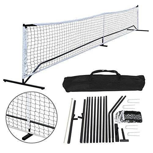F2C Portable Universal Recreational 22FT Pickleball Net Soccer Tennis Net Game Set System W/Metal Frame Stand and A Carrying Bag, Family Sport Games
