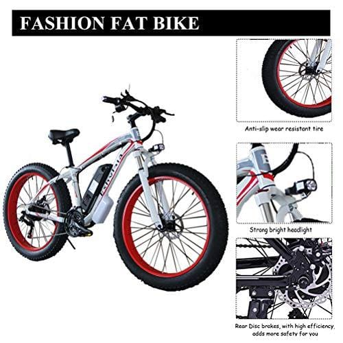 KEANTY 26" Fat Tire Electric Bike, Shimano 21 Speed Beach Snow Mountain Bicycle with Removable 36V/10AH Large Capacity Lithium Battery and 350W Powerful Brushless Motor (US Stock)