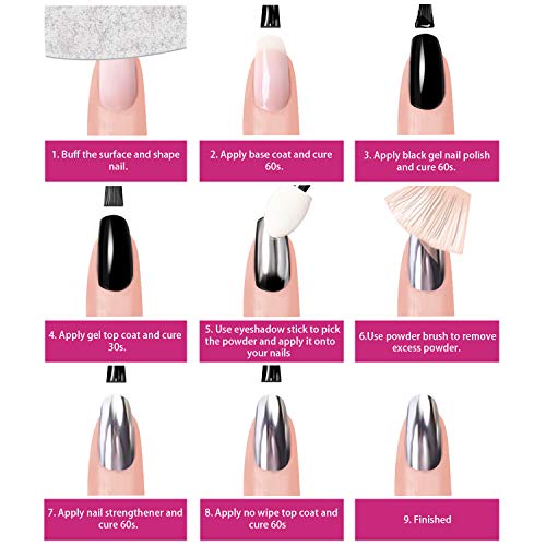 Holographic Chrome Nail Powder, Unicorn Mirror Effect Premium Salon Rainbow Nail Glitter Manicure Pigments, 0.04oz/1g