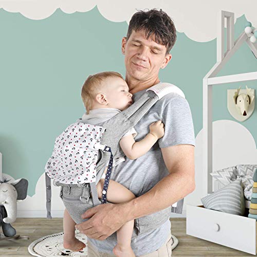 Lictin Baby Carrier 6-in-1 Ergonomic Backpack Carry with Hip Seat for Infants from 3.5KG to 20KG with 2 Cotton Bibs, 1 Pacifier Chain, with CE ASTM Certificated Tummy Carrier for Hiking, Shopping