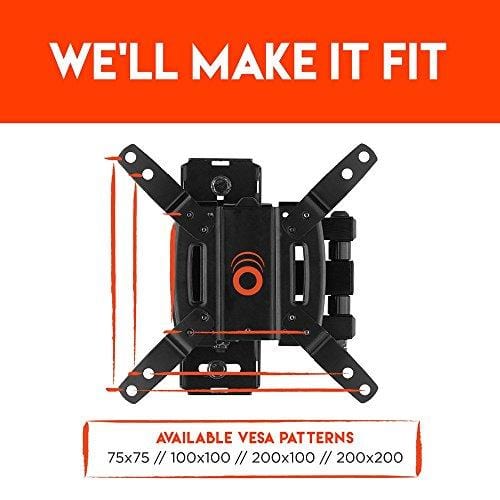 ECHOGEAR Full Motion Articulating TV Wall Mount Bracket for Most 15-39 inch TVs & Computer Monitors Featuring 10.5" of Extension, 90º of Swivel, 16º of Tilt - EGSF1-BK