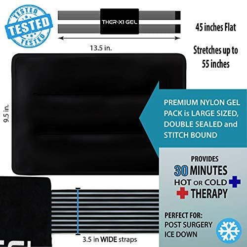 Ice Packs for Injuries Large Reusable Gel Pad for Back Pain, Hip, Knee, Cold Therapy Relief Wrap