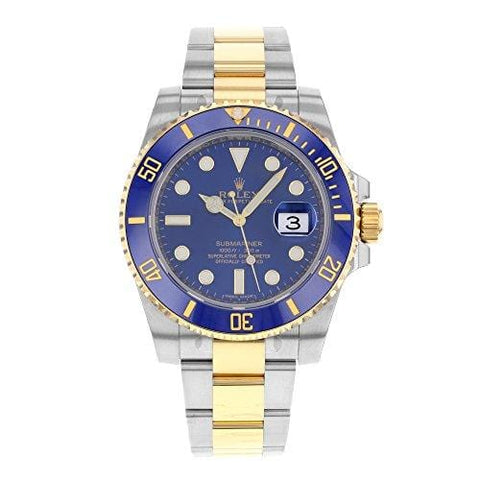 Rolex Submariner Stainless Steel Yellow Gold Watch Blue Ceramic Watch 116613