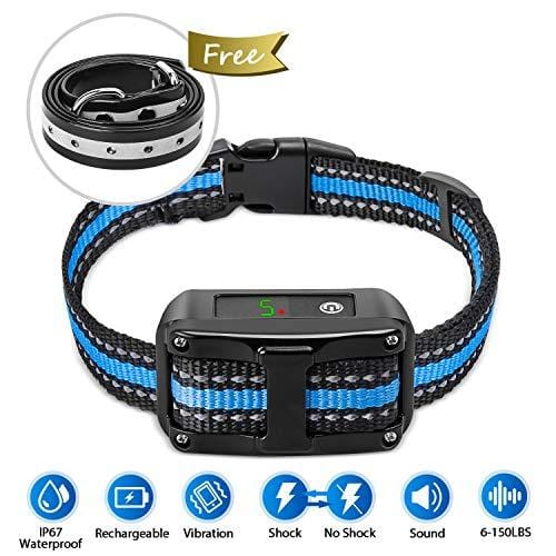 PetYeah [Upgraded 2019] Dog Anti Bark Collar Smart Detection Adjustable Collar Rechargeable Rainproof Beep Vibration Shock 5 Sensitivity Humane & Harmless Bark Collar for Small Medium, Large Dog