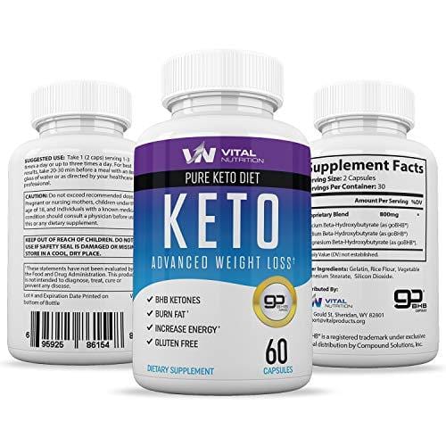 Pure Keto Diet Pills - Ketosis Supplement to Burn Fat Fast - Ketogenic Carb Blocker - Best Keto Diet Pills for Women and Men - Helps Boost Energy & Metabolism - 60 Capsules