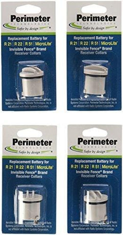 Perimeter Technologies Four Pack Dog Fence Batteries for Invisible Fence R21 or R51 Receiver Collars (4-Pack)