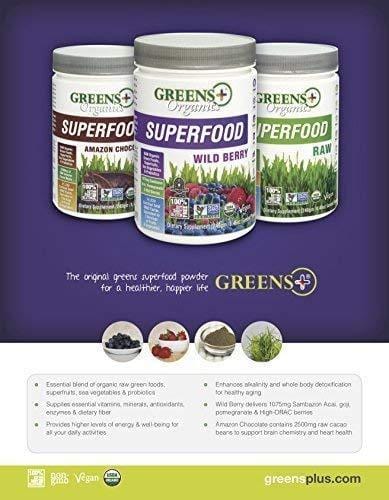 Greens Plus Organics Super-Food Raw | Non GMO | Dietary Supplement Greens Powder - 8.46 oz