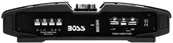 BOSS Audio PT1000 2 Channel Car Amplifier - 1000 Watts, Full Range, Class A/B, 2-8 Ohm Stable, Mosfet Power Supply, Bridgeable
