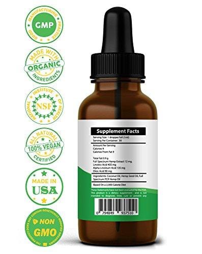 Hemp Oil For Dogs and Cats - Full Spectrum Organic Drops Hemp Oil For Anxiety & Stress Relief- Arthritis Pain Relief - Hip and Joint Dog Supplement- Apply To Hemp Prime Treats (375mg)
