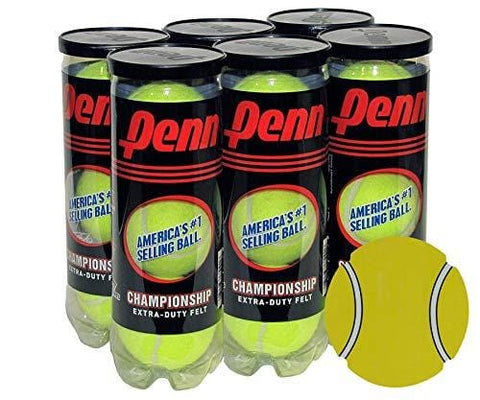 InPrimeTime Penn Championship Tennis Balls, 6 cans (18 Balls) Super Value Bundle with Exclusive Magnet (High Altitude)