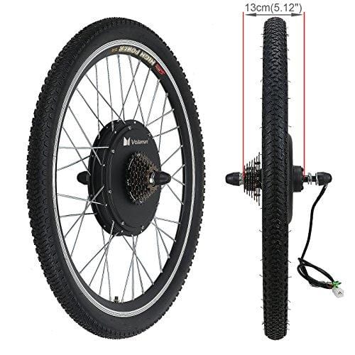 Voilamart Electric Bicycle Kit 26" Rear Wheel 48V 1000W E-Bike Conversion Kit, Cycling Hub Motor with Intelligent Controller and PAS System for Road Bike