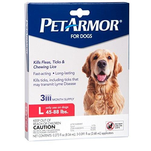 PetArmor for Dogs, Flea and Tick Treatment for Large Dogs (45-88 Pounds), Includes 3 Month Supply of Topical Flea Treatments