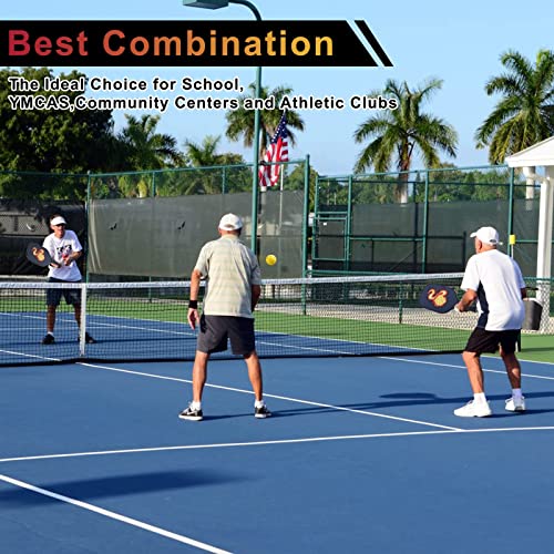 TNELTUEB Pickleball Paddle Set of 4 with 8 Balls A Portable Bag USAPA Approved Lightweight Pickleball Paddles Racquet in Advanced Fiberglass Surface, Polypropylene Honeycomb Core for Kids Men