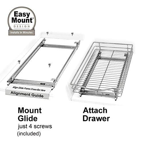 Lynk Professional Slide Out Cabinet Organizer - Pull Out Under Cabinet Sliding Shelf