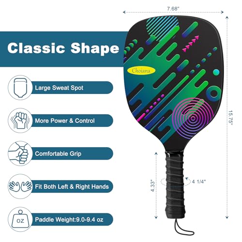 Choiana Pickleball Net Driveway Pickleball Set with Net Wheels Pickle Ball Nets Portable Movable 22ft Regulation Size w/ 4 Paddles Rackets, Durable Metal Pole, Carry Bag for Outdoor Indoor Home