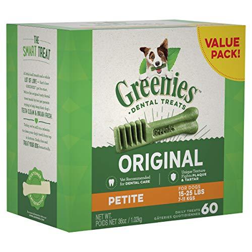 GREENIES Original Petite Natural Dental Dog Treats, 36 oz. Pack (60 Treats)