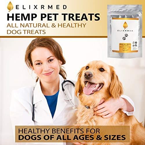 ElixrMED Organic Hemp Oil Treats for Dogs and Cats - Full Spectrum Hemp Oil Nuggets for The Relief of Anxiety, Inflammation, Painful Joints, and Overall Wellness for Your Dogs and Cats